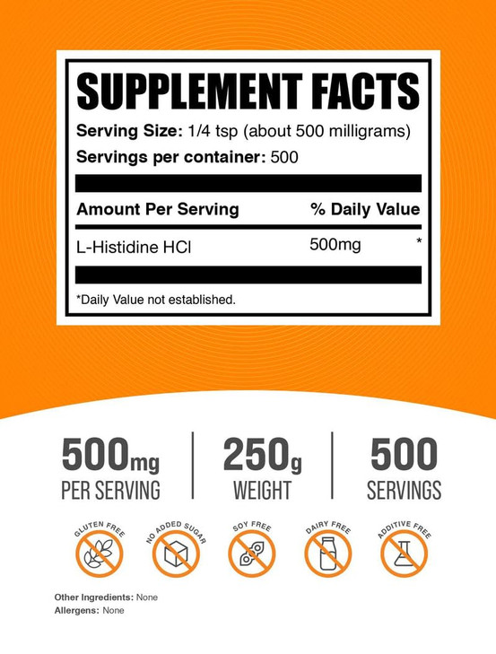 BulkSupplements.com L-Histidine HCl Powder - L-Histidine Supplement