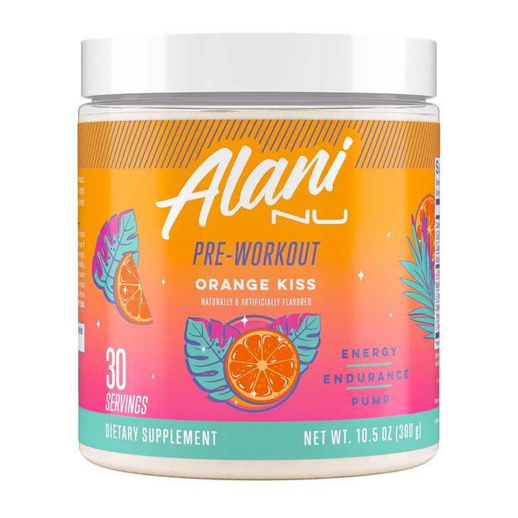 Alani Nu Pre Workout Powder Orange KISS, Amino Energy Boost, Endurance