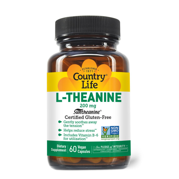 Country Life Suntheanine L-Theanine - 60 Vegan Capsules