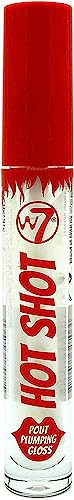 W7 Hot Shot Plumping Gloss - Enhancing Plump Effect For Fuller Lips - Clear, Natural, High Shine Finish