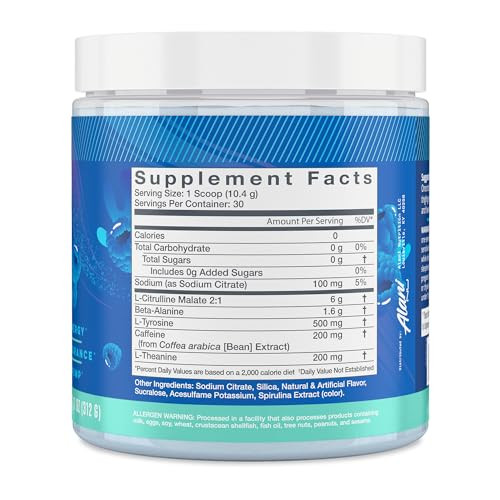 Alani Nu Pre Workout Powder BREEZEBERRY, Amino Energy Boost, Endurance