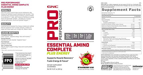 GNC Pro Performance Essential Amino Complete Plus Energy, Supports Muscle