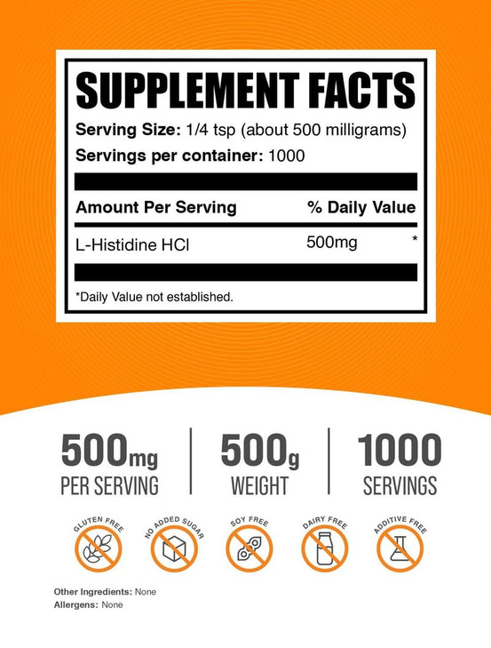 BulkSupplements.com L-Histidine HCl Powder - L-Histidine Supplement