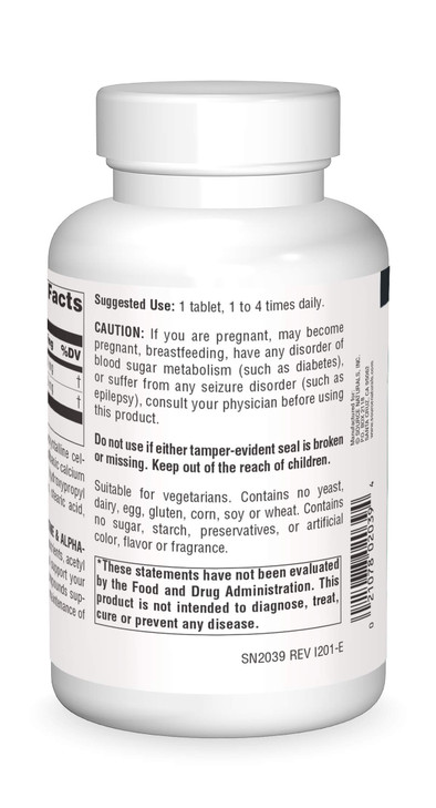 Source Naturals Acetyl L-Carnitine & Alpha-Lipoic Acid 650mg - 180 Tablets