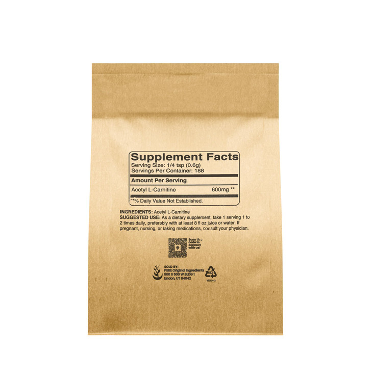 Pure Original Ingredients Acetyl L-Carnitine (1 lb) ALCAR, Amino Acid Powder