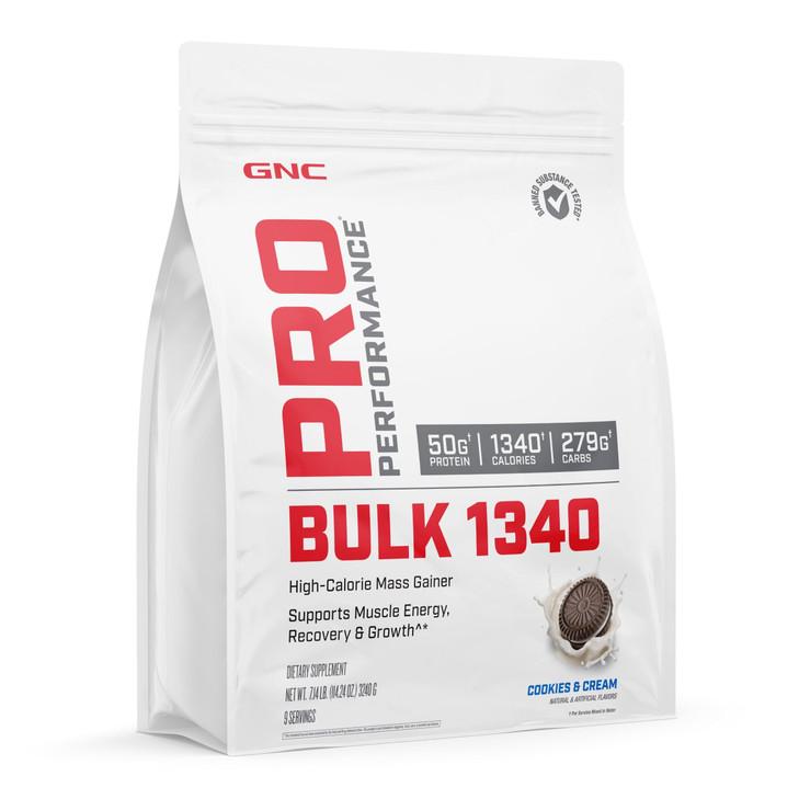 GNC Pro Performance Bulk 1340 Mass Gainer Protein Powder, 50g, Gluten Free