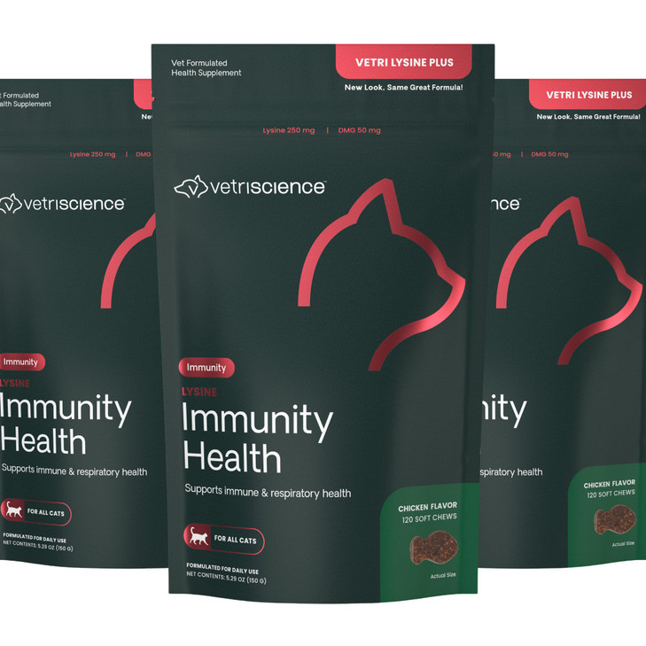 VetriScience Lysine Immunity Health Chews, 250 mg Lysine Plus Immune Supplement