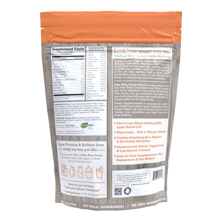 swiig Premium Daily Whey Matrix, Chocolate 2.2lb