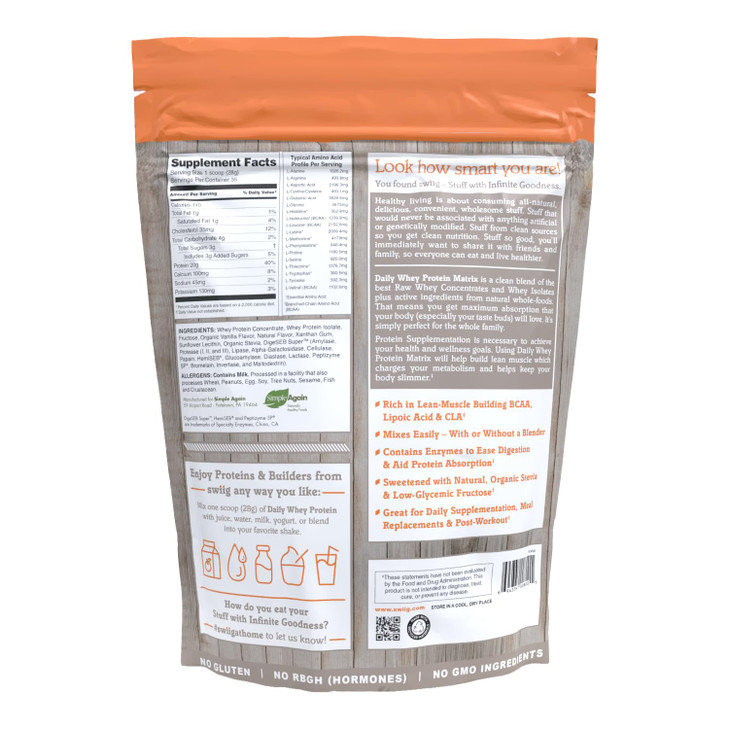swiig Premium Daily Whey Matrix, Vanilla 2.2lb