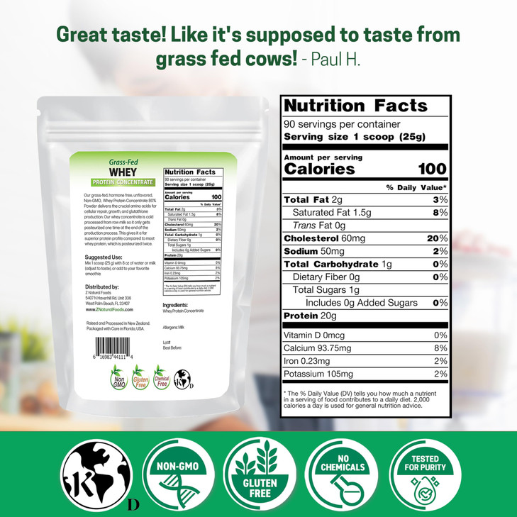 Z Natural Foods Grass-Fed Whey Protein Concentrate