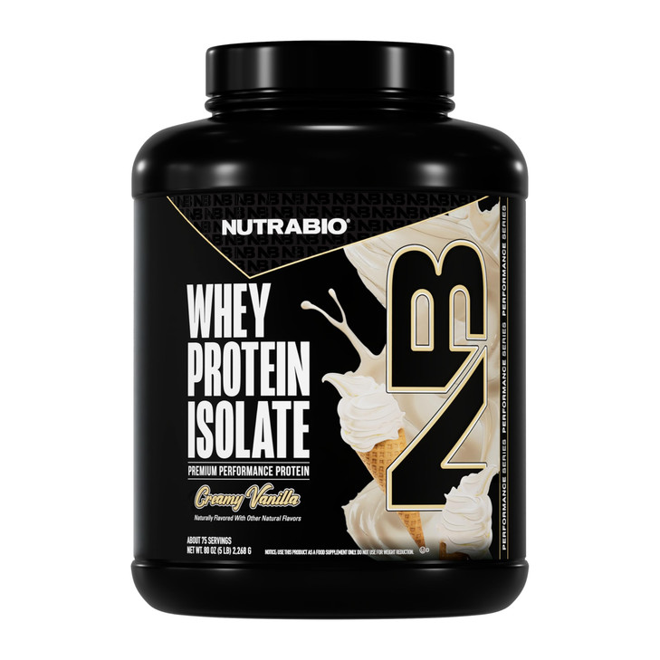 NutraBio 100% Whey Protein Isolate Protein Powder, 25g Protein with Complete