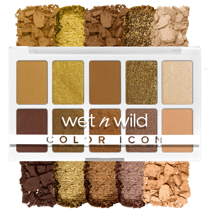 wet n wild Color Icon 10-Pan Eyeshadow Makeup Palette, Yellow Call Me Sunshine, Long Lasting, Shimmer, Metallic, Glittery, Matte, Rich Smooth Pigment