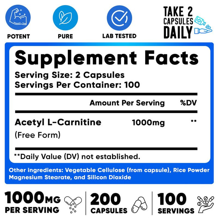 We Like Vitamins Acetyl L-Carnitine 1000mg Capsules