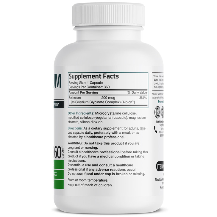 Bronson Selenium 200 mcg - Yeast Free Chelated Amino Acid Complex