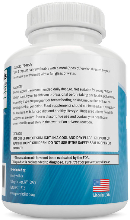 Purely Holistic L-Theanine 200mg (Double-Strength), 180 Vegan Capsules, 6 Month