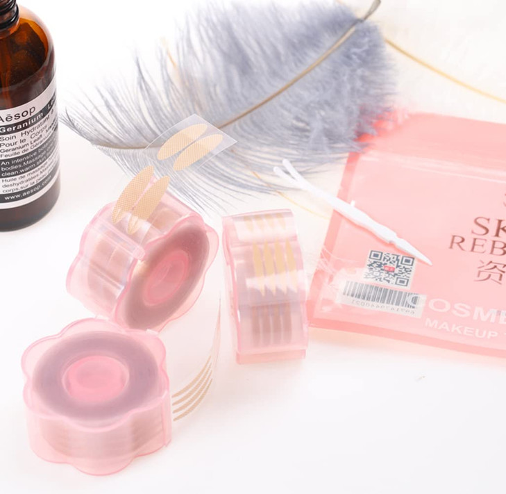 ericotry 3Roll Waterproof Natural and Invisable Lace Double Eyelid Tapes for Droopy Uneven Mono-eyelids Small Eyes