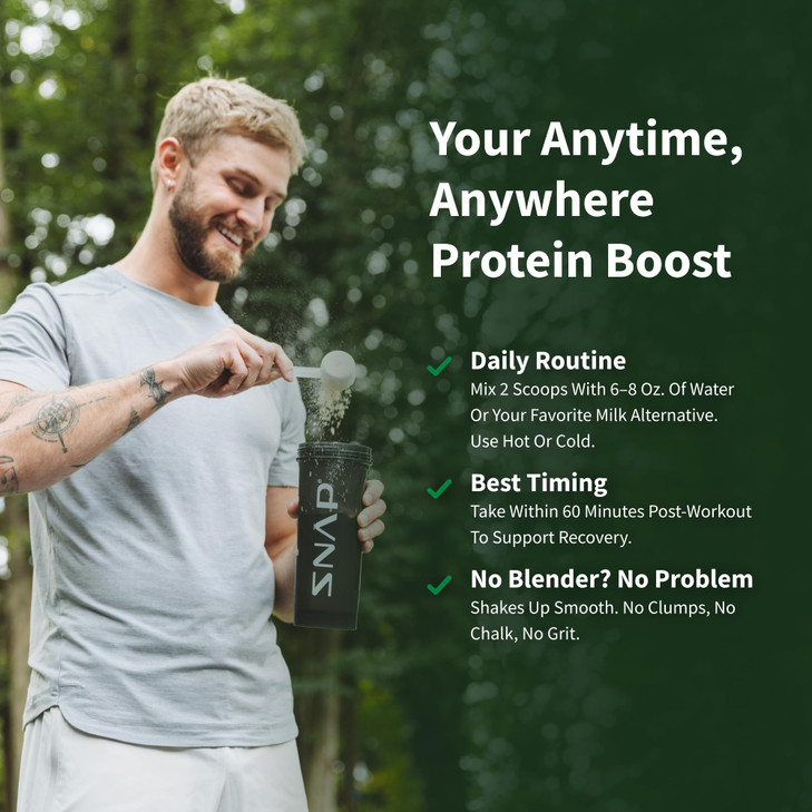Snap Supplements Organic Plant Based Vegan Protein Powder Nitric Oxide Boosting