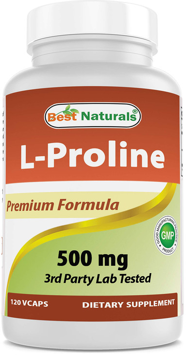 Best Naturals L-proline Amino Acid Dietary Supplement 500 Mg, 120 Count