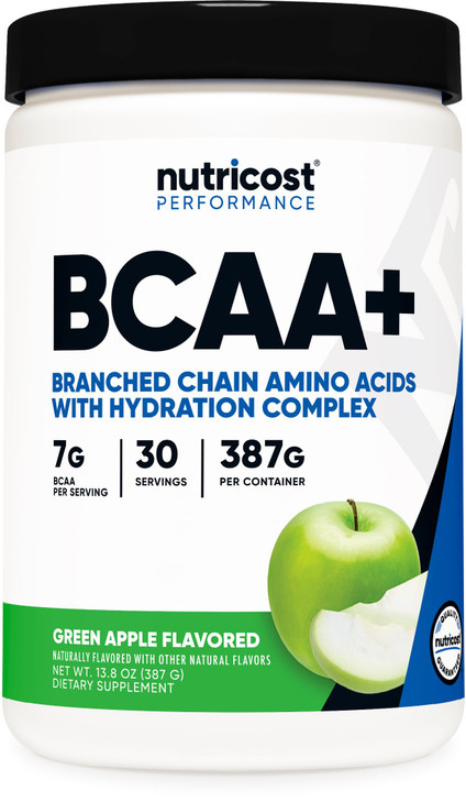 Nutricost BCAA + Hydration Powder (Green Apple) 30 Servings
