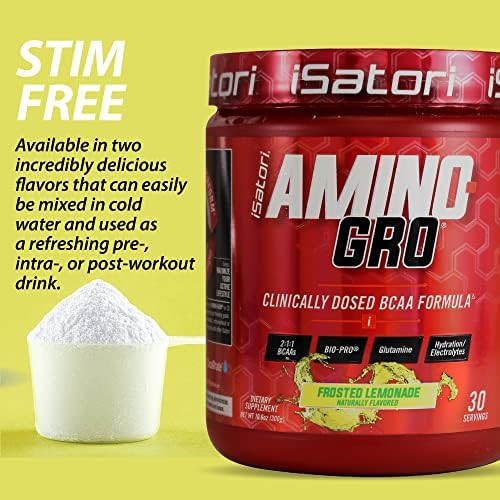 iSatori Amino-GRO BCAA Powder, Branched Chain Amino Acids with Glutamine