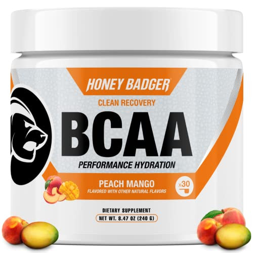 Honey Badger BCAA + EAA Amino Acids Powder, BCAAs + L-Glutamine, Keto, Vegan