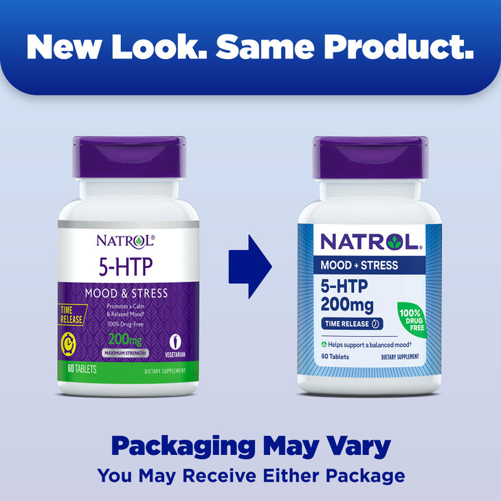Natrol 5-HTP 200mg Dietary Supplement to Support a Balanced Mood, 60 Time