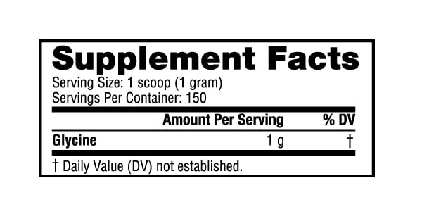 NutraBio Glycine Powder - Glycine Supplement- Free Form Amino Acid Supplement