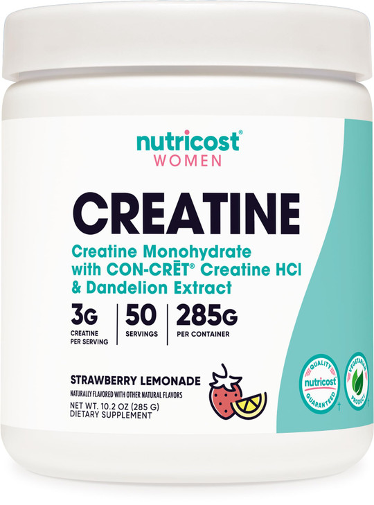Nutricost Creatine Monohydrate Powder for Women, Micronized, Strawberry