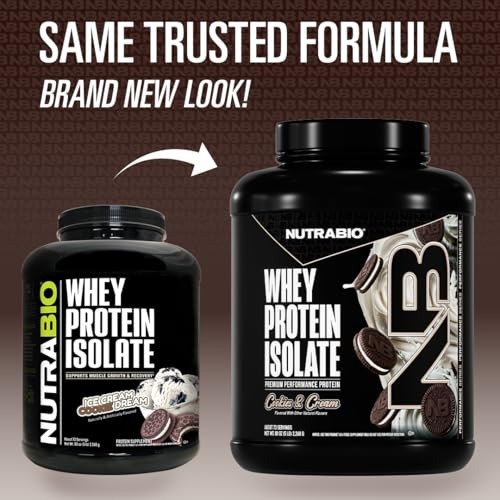 NutraBio 100% Whey Protein Isolate Protein Powder, 25g Protein with Complete