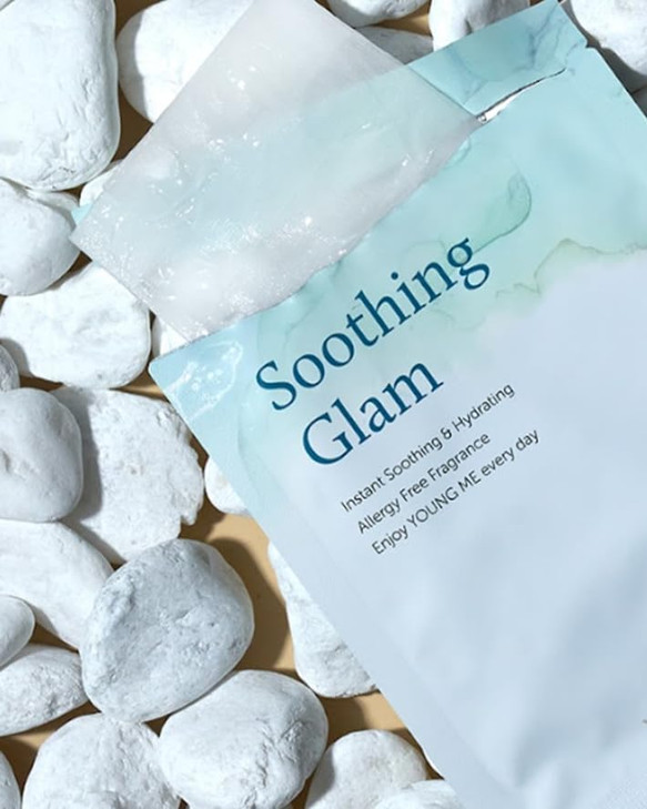YoungMe Soothing Glam Facial Sheet Mask - 1 Sheets Face Masks | Korean Face Mask Skincare - Deep Real Masks for Sensitive Skin or All Skin Types