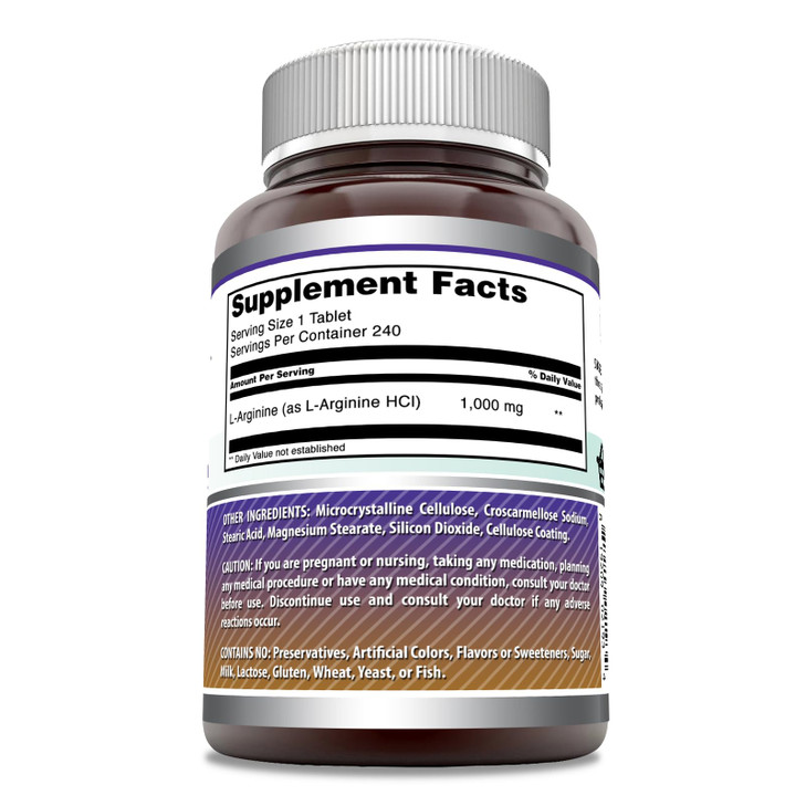 Amazing Formulas L-Arginine 1000mg Tablets