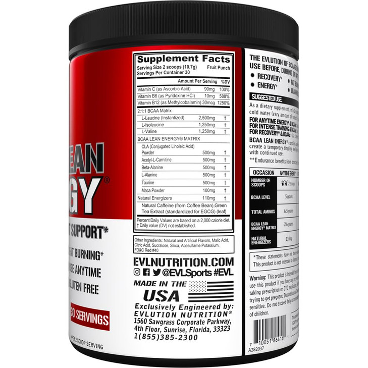 EVL BCAA Lean Energy Powder