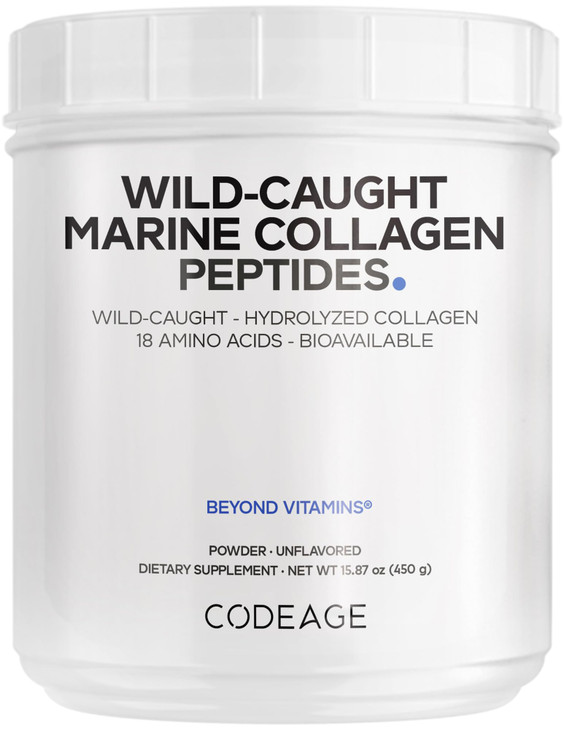 Codeage Marine Collagen Powder - Wild-Caught Hydrolyzed Fish Collagen Peptides