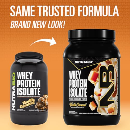 NutraBio 100% Whey Protein Isolate Protein Powder, 25g Protein with Complete