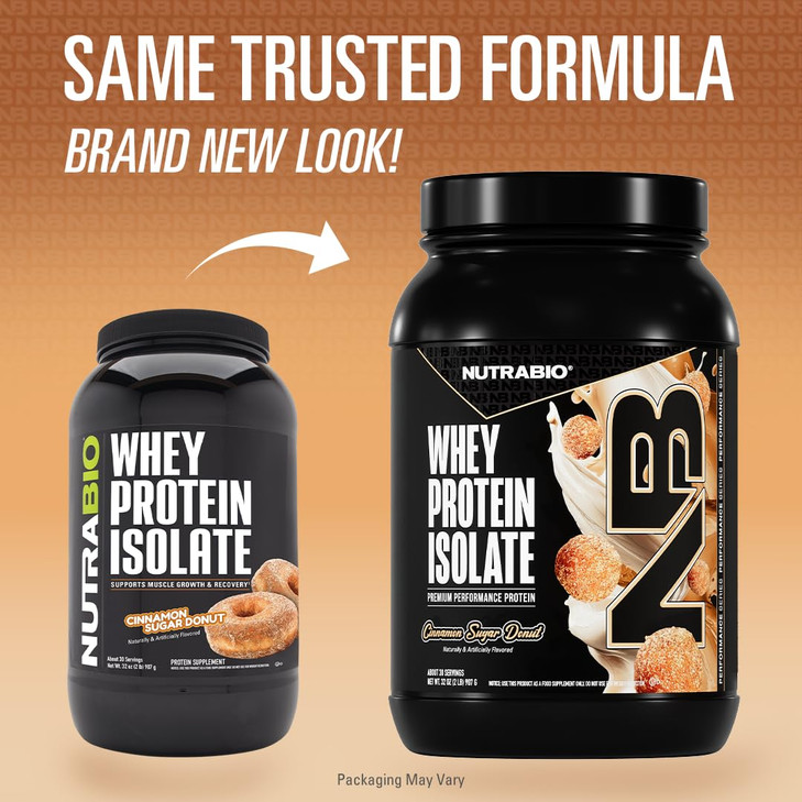 NutraBio 100% Whey Protein Isolate Protein Powder, 25g Protein with Complete