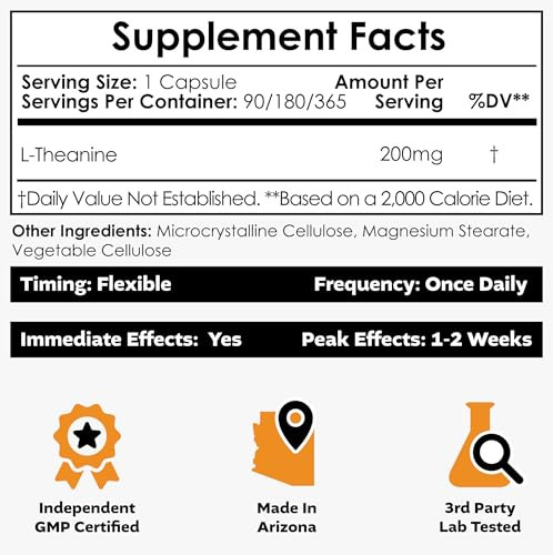 Nootropics Depot L-Theanine Capsules 200mg (180 Count)