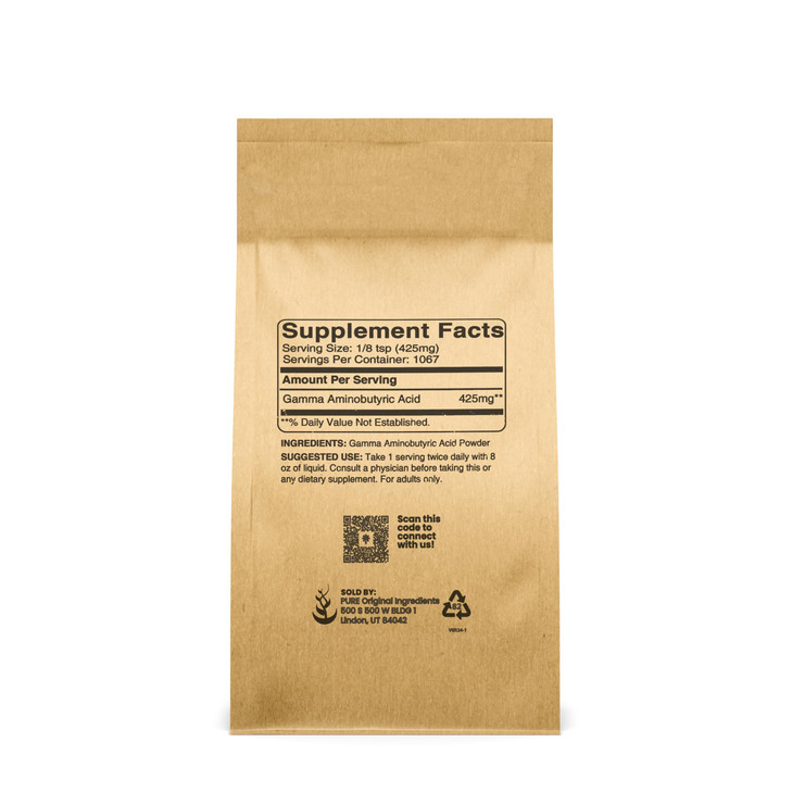 Pure Original Ingredients Gamma Aminobutyric Acid (GABA) Powder (1 lb) Always