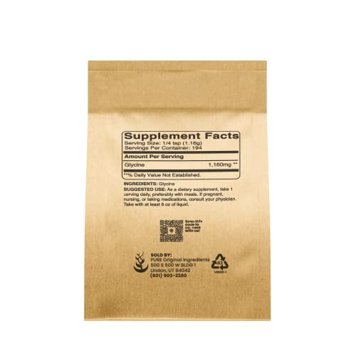 Pure Original Ingredients Glycine Powder (8oz) Non-GMO, Non-Essential Amino Acid