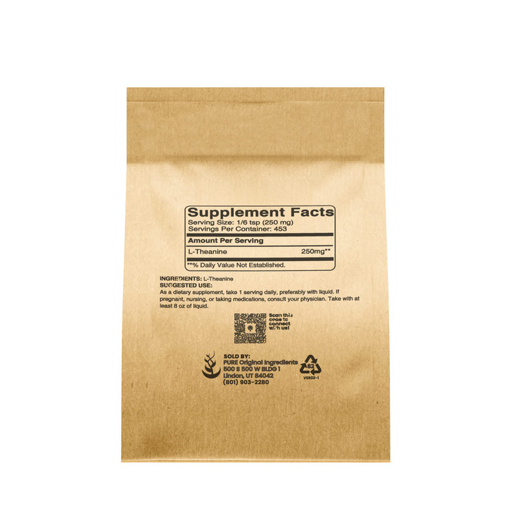PURE ORIGINAL INGREDIENTS L-Theanine (4 oz) Amino Acid Supplement, No Additives
