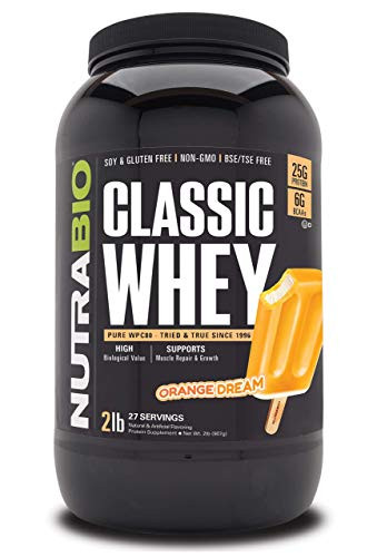 NutraBio Classic Whey Protein Powder- 25G of Protein Per Scoop