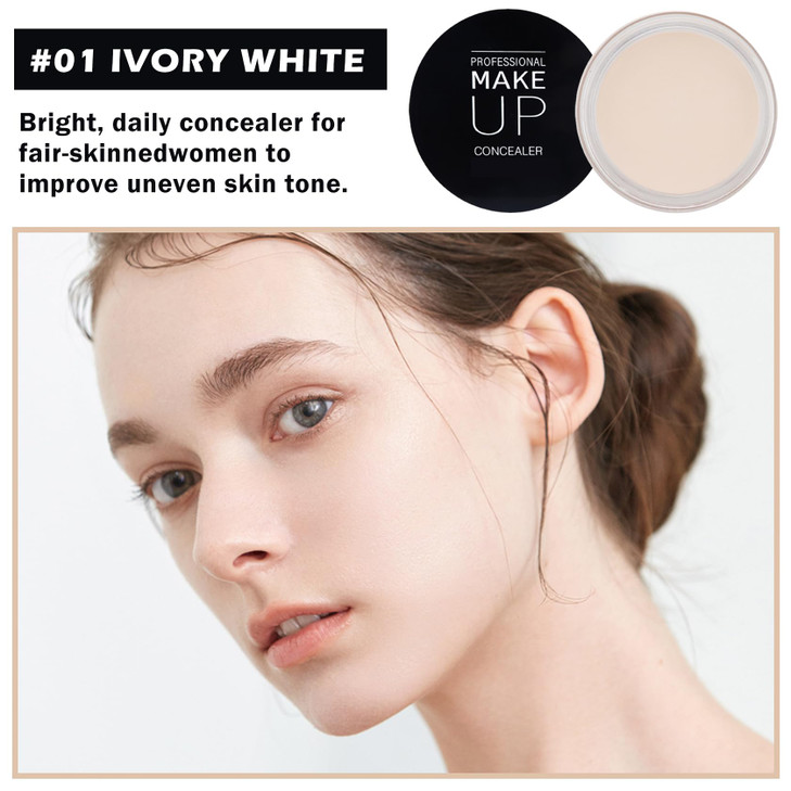QIUFSSE Under Eye Concealer for Dark Circles Color Corrector Pro Full Coverage Concealer de oieras Long-lasting Cover up Makeup - 01 IVORY WHITE