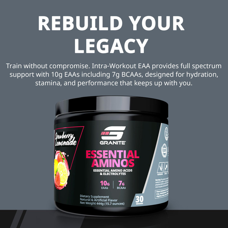 Granite Essential Amino Acids Powder for Muscle Recovery and Growth with 10g