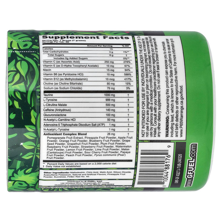 G Fuel The Juice Energy Drink Powder, Pre Workout Caffeine Mix for Gaming, Sugar