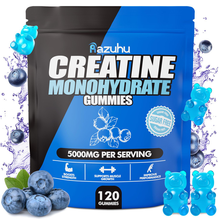 Razuhu Creatine Monohydrate Gummies 5000mg, Creatine Gummies for Women & Men