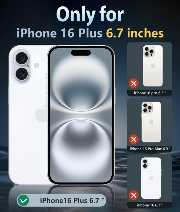 FNTCASE for iPhone 16 Plus Case: Clear Magnetic Phone Cases with Screen Protector Compatible with Magsafe Slim Anti Yellowing Rugged Shockproof Prote