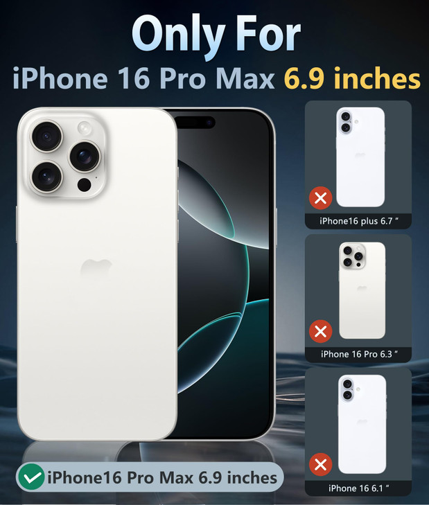 FNTCASE for iPhone 16 Pro-Max Case: Clear Magnetic Phone Cases with Screen Protector Compatible with Magsafe Slim Anti Yellowing Rugged Shockproof Pr