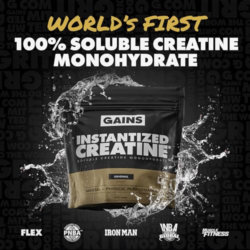 Gains in Bulk Instantized Creatine Monohydrate for Women and Men, Soluble