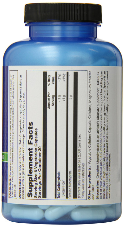 Natural Sport Creatine 5000 Vegetarian Capsules, 180 Count