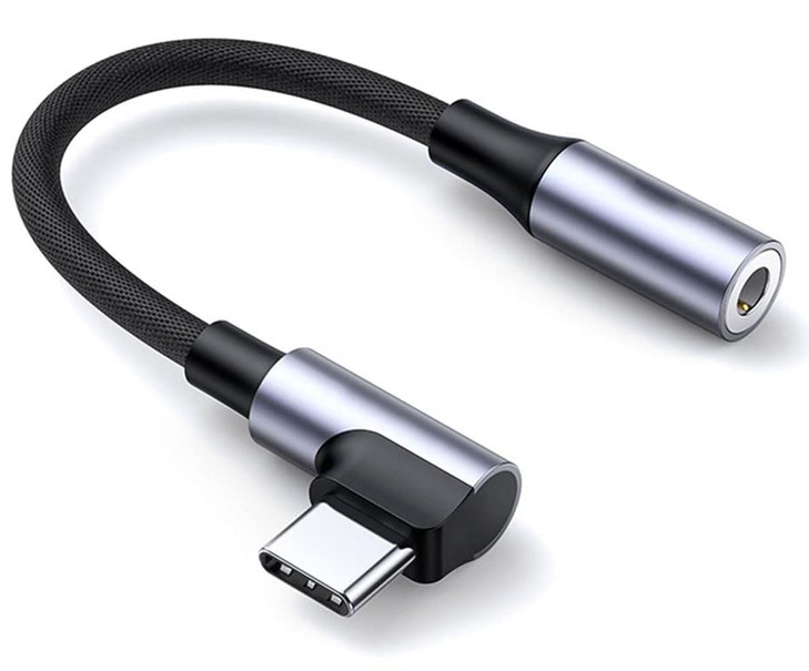 USB C to 3.5mm Audio Headphone Jack Adapter 90 Degree, for iPhone 16/16 Pro/15/Pro Max/Plus, USB C Aux Dongle Cable Cord Compatible with Samsung Gala