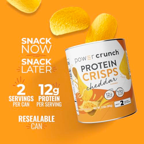 Power Crunch Protein CRISPS, a Potato Style Protein Chip, Cheddar, 12g